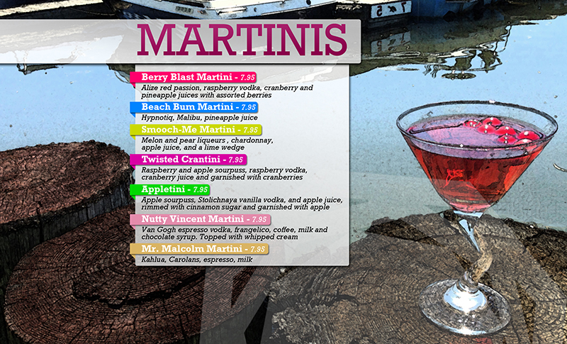turtle bay martini menu