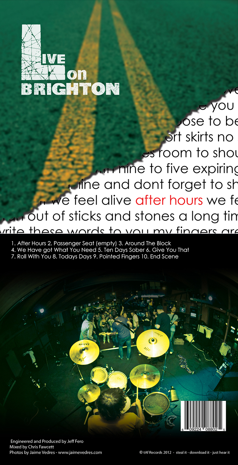 Live on brighton After Hours CD Cover