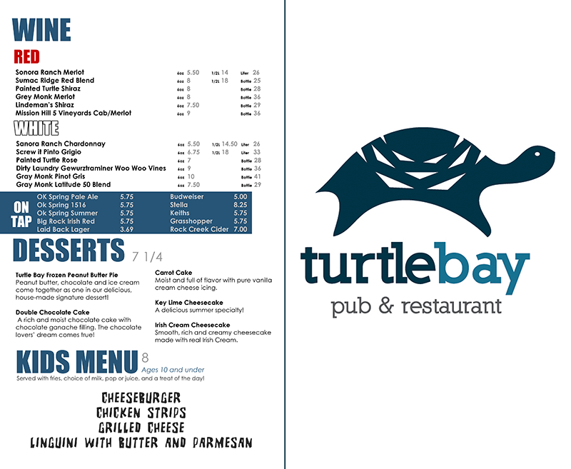 turtle bay takeout menu