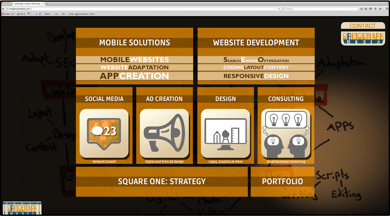 bridgemark media website screen shot